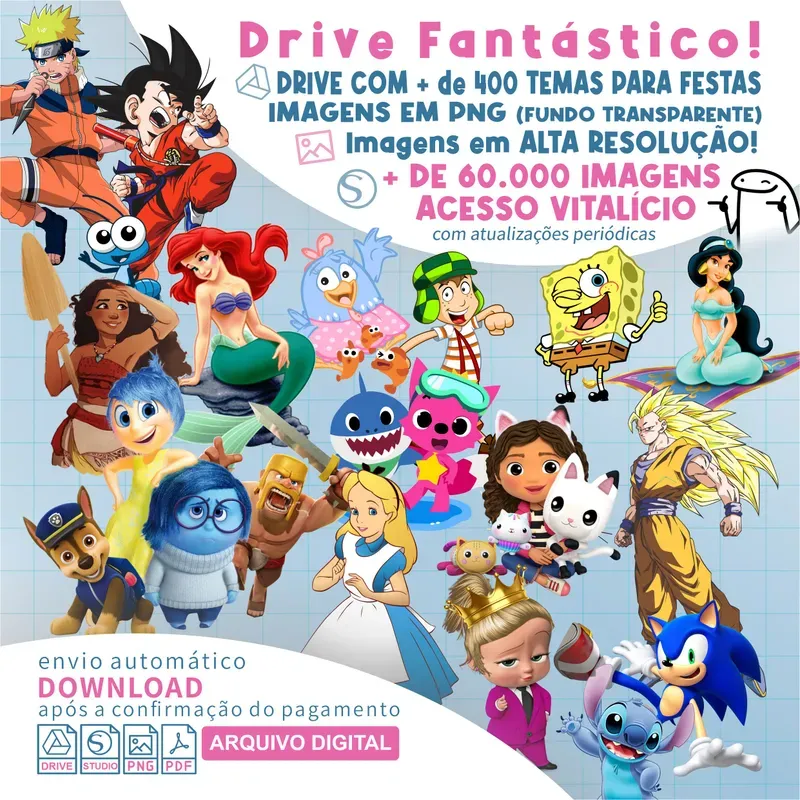 Drive Fantástico! Mais de 400 Temas para Festas e Artes Digitais