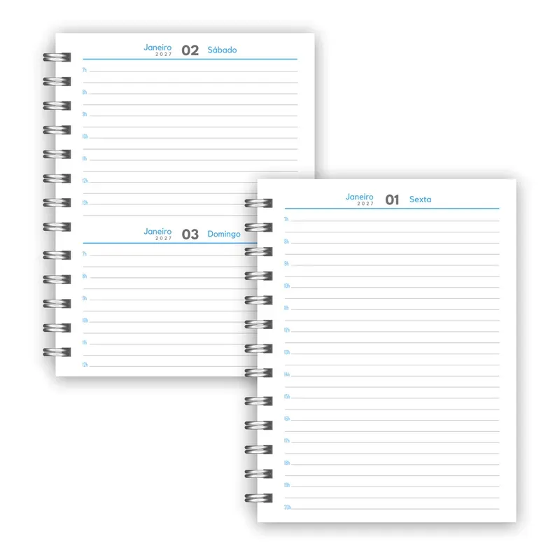 Miolos de Agenda 2027 A5 para Encadernação e Papelaria Personalizada