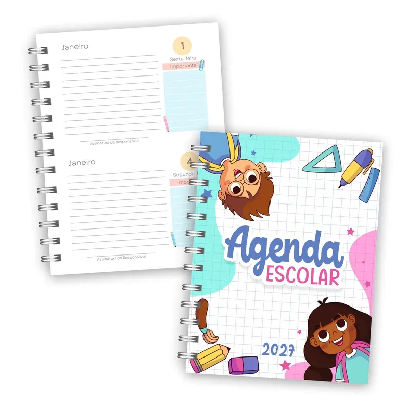 Agenda Escolar 2027 Harmonia Infantil - Miolo com 141 Páginas