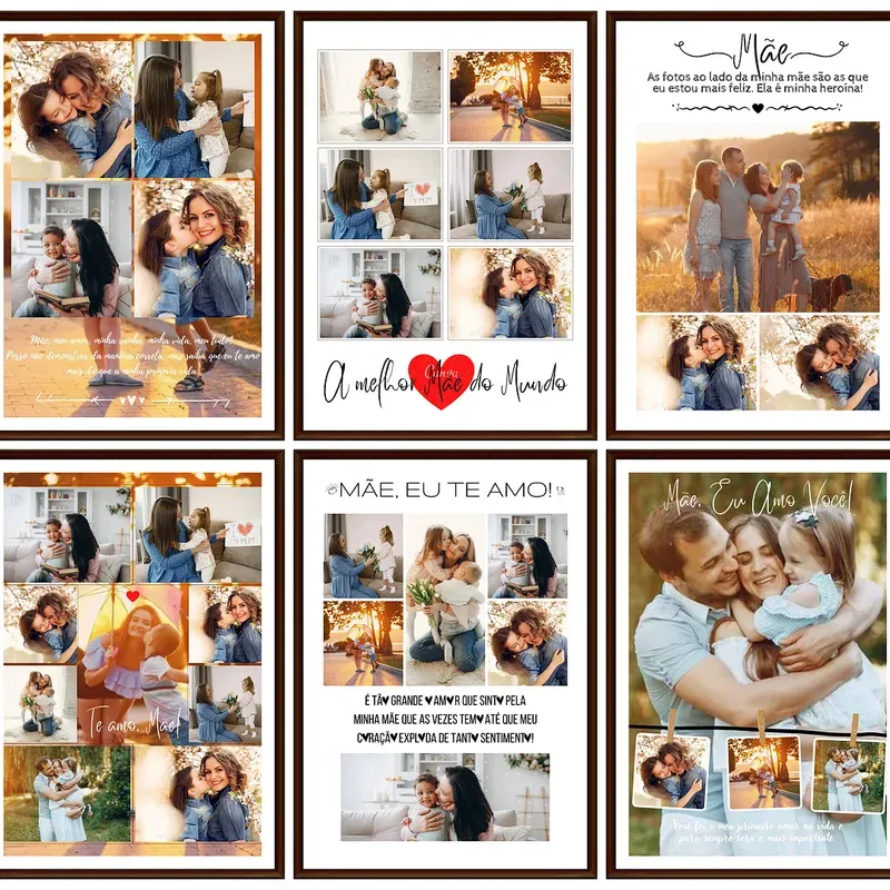 Kit 30 Artes Editáveis Canva Dia das Mães para Quadros - Arquivo Digital